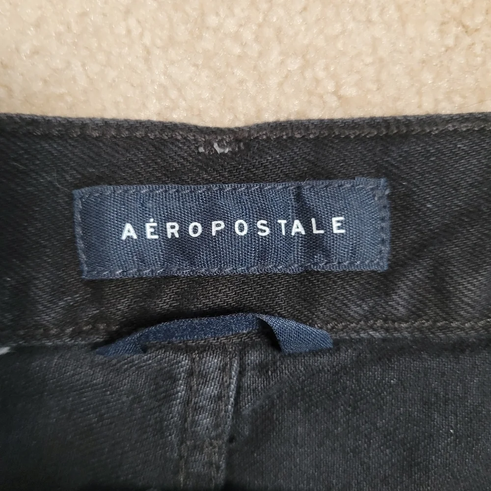 Aeropostale Black High Rise Baggy Jean Women's Size 14 NWT